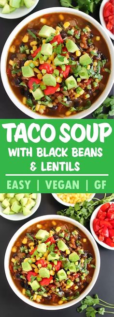 taco soup with black beans and lentils