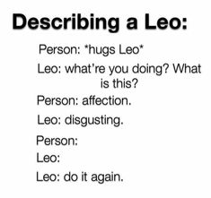 a poster with the words describing a leo