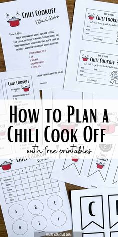 how to plan a chili cook off with free printables