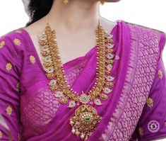 Long Chain With Earrings Gold, Bridal Mango Haram, Gold Haram New Designs, Latest Long Necklace Gold Indian, Nakshi Jewellery Necklaces Gold, 100 Grams Gold Long Haram, Nakshi Jewellery Long Haram, Vaddanam Designs With Grams, Latest Mango Haram Designs With Grams