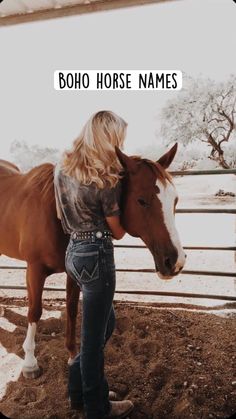 a woman standing next to a brown horse in an enclosure with the caption updates click the details button at the top of the page