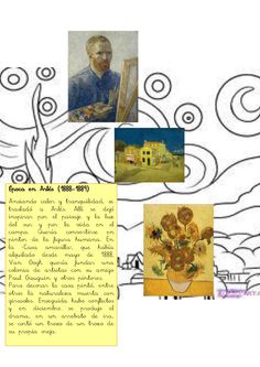 an image of some art work with pictures and words on it, including sunflowers