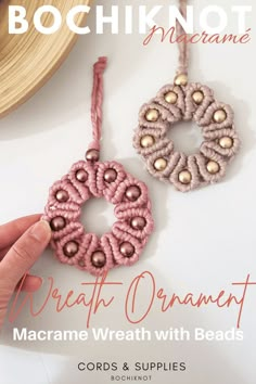 Get creative this holiday season! Dive into our latest YouTube tutorial where we teach you to make a DIY Mini Macramé Christmas Wreath with the added charm of beads. 🌟📿 #HandmadeHolidays #CraftingJoy Macrame Wedding Decor, Macrame Cords, Free Macrame Patterns, Macrame Owl, Macrame Supplies, Christmas Ornament Wreath, Ornament Tutorial, Beaded Christmas Ornaments