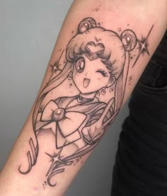 Sailor Moon Tattoo Ideas, Moon Tattoo Ideas, Makoto Kino, Sailor Moon Tattoo, Crescent Moon Tattoo, Manga Tattoo, Moon Tattoo Designs, Omerta Tattoo, Kawaii Tattoo