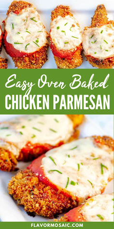 easy oven baked chicken parmesan on a plate