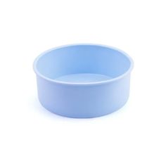 a light blue bowl on a white background with the lid down and one side open