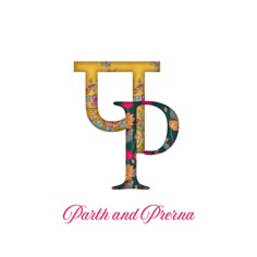 the letter p is made up of colorful flowers and has pink lettering that reads,