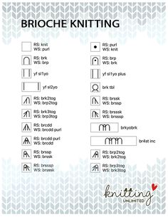 an image of the different types of brooche knitting threads and how to use them