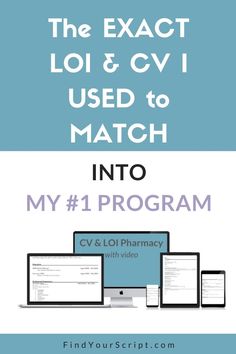 the exact loi & cvi used to match into my 1 program with video