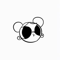 a black and white drawing of a mouse