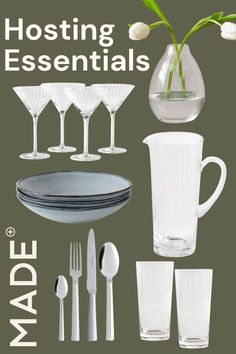 Hosting Essentials | MADE.com Hosting Essentials, Table Ideas, Christmas Dinner, Holiday Season, Table Settings, Dining Table, Christmas