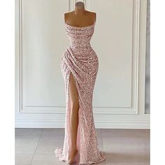 Silhouette:Sheath / Column; Hemline / Train:Floor Length; Closure:Zipper UP; Built-In Bra:No; Embellishment:Sequin,Glitter; Fabric:Sequined; Sleeve Length:Sleeveless; Tips:Colors may vary slightly due to different monitor settings,Professional dry cleaner only; Boning:No; Style:Sparkle,Glittering,Elegant; Occasion:Prom,Formal; Neckline:Strapless; Front page:Prom Dresses; Listing Date:01/25/2024; Bust:; Hips:; Hollow to Floor:; Waist: Pink Prom Dresses Mermaid, Wedding Party Robes, Robes Glamour, Classy Prom, Prom Dresses Elegant, Stunning Prom Dresses, Dress With Pleats, Dresses Formal Elegant, Prom Dresses Sleeveless