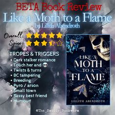 the moth to flame book review is featured in this ad for moths to flame, which features