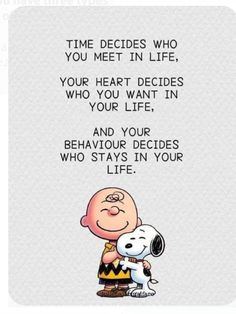 a cartoon character holding a dog with the caption time decides who you meet in life, your heart decides who you want in your life