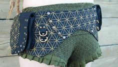 "This beautiful festival hip bag is made of a high quality tough and durable cotton canvas. It has a very feminine, flowing and flattering shape. It features two large zip pockets with flower of life print, and two flat zipper pockets, which are hidden in the back. Hooray for secret pockets! This hip bag features a lot of fine details including flower of life sacred geometry printed detail, and a heavy duty brass clip and rings. This design is available in two colours - Red or Black. Pocket dime Hip Bag Pattern Free, Hip Bag Pattern, Travel Money Belt, Money Belt, Bag Pattern Free, Utility Belt, Travel Money, Hip Bag, Pocket Belt