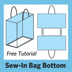 an image of a paper bag with the text sew - in bag bottom