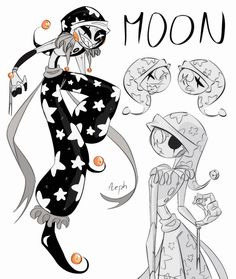 an image of two cartoon characters with the word moon on them and one is wearing a hat