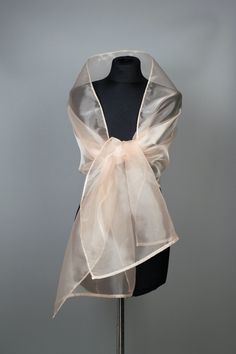 A very elegant organza shawl for your wedding party or evening dress Made of luxury organza with a beautiful shimmer! Color: peach / golden / ecru ( other colors are available, please ask) Size : 200 cm x 45 cm You can use it as a wrap, shawl or stola. We accept credit cards , paypal or bank transfers! Gold Shawl, Wedding Shrug, Chiffon Wrap, Ecru Color, Wedding Shawl, Wrap Shawl, Wedding Fabric, Silk Organza, Elegant Accessories