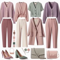 Soft Summer Palette Outfits, Muted Summer Outfits, Soft Summer Wardrobe Capsule, Muted Color Outfits, Soft Summer Capsule, Ceo Energy, Muted Summer, Cool Summer Palette