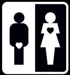 a sign that says, the simple truth about men and women in public restrooms