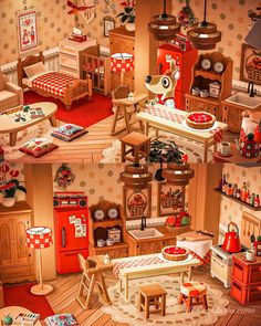 an image of a doll house with furniture and accessories