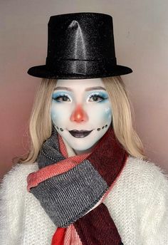 #fyp #foryou #foryoupage #makeup#christmas #christmasmakeup#snowman #snowmanmakeup Christmas Character Makeup Looks, Snowman Eye Makeup, Frosty The Snowman Makeup, Christmas Character Makeup, Snowman Makeup Looks, Christmas Creative Makeup, Olaf Makeup, Christmas Face Paint Ideas, Snowman Face Paint