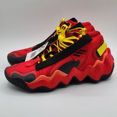 Adidas Exhibit B Candace Parker Women's Shoes GZ2379 Incredibles New Size 9 Step up your shoe game with these limited edition Adidas Exhibit B Candace Parker sneakers. The shoes feature a mid-top shoe shaft style with a lace-up closure for a secure fit. They come in a striking red, black, and yellow colorway with an Incredibles pattern and a logo accent. These shoes are perfect for any occasion, whether it's for activewear, casual wear, or workwear. They have a cushioned insole for comfort and breathability, making them ideal for any season. The shoes have a standard shoe width and are available in US size 9 and UK size 7.5. Get your hands on these Adidas Exhibit B Candace Parker sneakers and step out in style. A huge thank you for visiting our eBay store or making a purchase. Much appreci Candace Parker, Mid Top Shoes, Mid Top, Black And Yellow, Shoe Game, Step Up, Women's Shoes, Ebay Store, Athletic Shoes