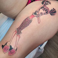 Pink Tattoo Ideas, Draculaura Tattoo, Dead Tired Draculaura, Monster High Tattoo, High Tattoo, Stick Poke, Stick Poke Tattoo, Pink Tattoo, Bat Tattoo