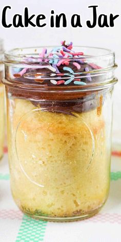 a jar filled with cake in a jar