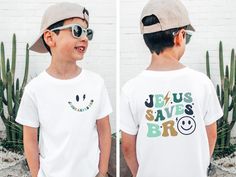 Jesus Saves Bro T-Shirt, Christian Toddler Shirt, Kid Religious, Shirts for Kids               Trending Kids Outfits, Christian Shirt, Bible Verse Tee, Jesus Shirt, Faith Tshirt Materials: White, Natural & Pink: 100% cotton H. Gray: 90/10% cotton/polyester Production time: 1-3 business days Shipping time: 2-6 days Delivery time: Usually within 3-9 days depending on your location and selected shipping service. Care Instruction: Inside out, wash with delicate cycle. Lay flat to dry Do not bleach Do not iron directly onto the design Do not dry clean SoGoodKids to see more from our shop, please visit https://www.etsy.com/shop/SoGoodKids Christian Kids Shirts, Jesus Saves Bro, Bible Verse Tees, Jesus Sweatshirts, Modesty Outfits, Christian Kids, Jesus Shirt, Faith Shirt, Christian Shirt