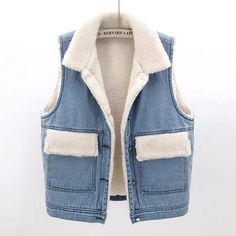 Womens Denim Vest, Sleeveless Coat, Vest Coat, Outwear Jackets, Sleeveless Jacket, Denim Jacket Women, Line Jackets, Denim Vest