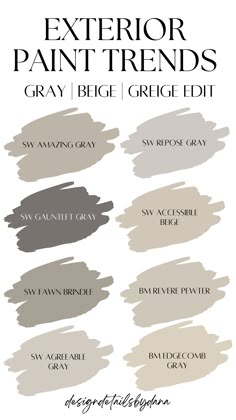 the different shades of paint that are used for interior walls and ceilings, with text overlay