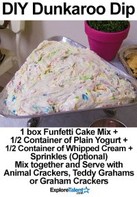 a cake with white frosting and sprinkles on it in a pan