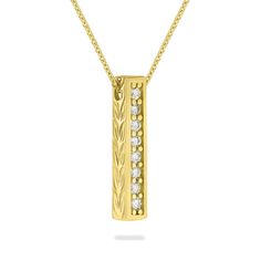 40932 - 14K Yellow Gold - Maile Scroll Diamond Necklace Scroll Bar, Fine Jewels, Bar Necklace, The Necklace, Diamond Necklace, 14k Gold, Diamonds, White Gold, Yellow Gold