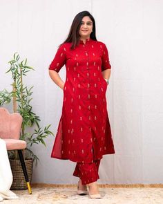 Tops For Women Long Kurti, Pants For Kurtis For Women, Chanderi Kurta Set, Kalamkari Dress Designs Latest, Cotton Cord Set Designs, Cotton Designer Kurtis Patterns, Cord Set Indian, Trendy Kurtas For Women, Cord Set Design For Women