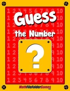 a yellow and red sign that says guess the number