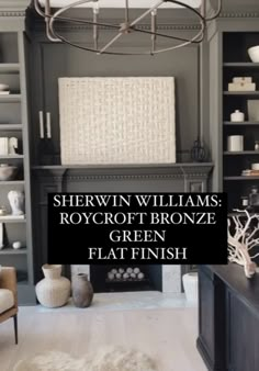 sherylin williams's royal crown bronze green flat finish in her living room