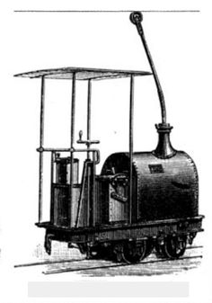 an old steam engine is shown in black and white with the caption's name below it