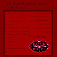 a red poster with the words hazbin hotel on it