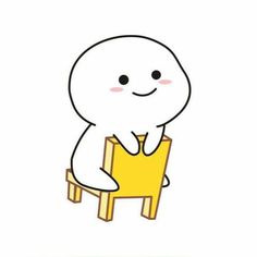 a cartoon character sitting on top of a yellow chair with the caption's name