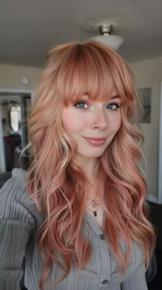 47 Cherry Blonde Hair Color Ideas To Rock This Season’s Hottest Trend Pink Hair For Fall, Peach Copper Hair, Ethereal Hairstyles, Red Hair Colors, Hair Colors To Try, Hair Color For Fair Skin