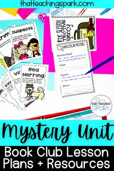 the mystery unit book club lesson plans and resources