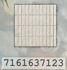 the tile is white and has numbers for each square in it's center, along with