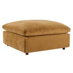 the footstool is made out of fabric and has a cushion on top of it