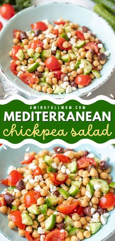 Whip up this Mediterranean chickpea salad recipe! Light, hearty, and bursting with flavor, this easy summer salad for BBQs is the perfect Labor Day party food idea. This simple BBQ side dish is also great as a sandwich or even a dip! Healthy Chickpea Salad, Chickpea Salad Recipe, Mediterranean Chickpea, Mediterranean Chickpea Salad, Side Dishes For Chicken, Chickpea Salad Recipes, Side Dishes For Bbq, Chickpea Recipes