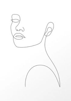 a line drawing of a woman's face