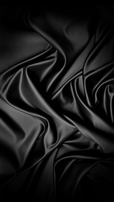 black silk fabric with very smooth folds