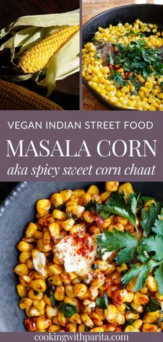 Image of Masala Corn with a dollop of vegan butter and fresh coriander Corn Indian Recipes, Sweet Corn Dishes, Corn Chaat Recipe, Boiled Sweet Corn, Crazy Corn, Garden Meals, Corn Chaat