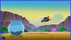 an animated fish jumping out of a bowl