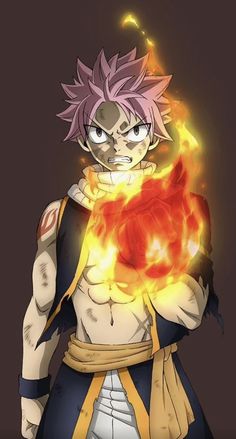 an anime character holding a fire ball in his hand